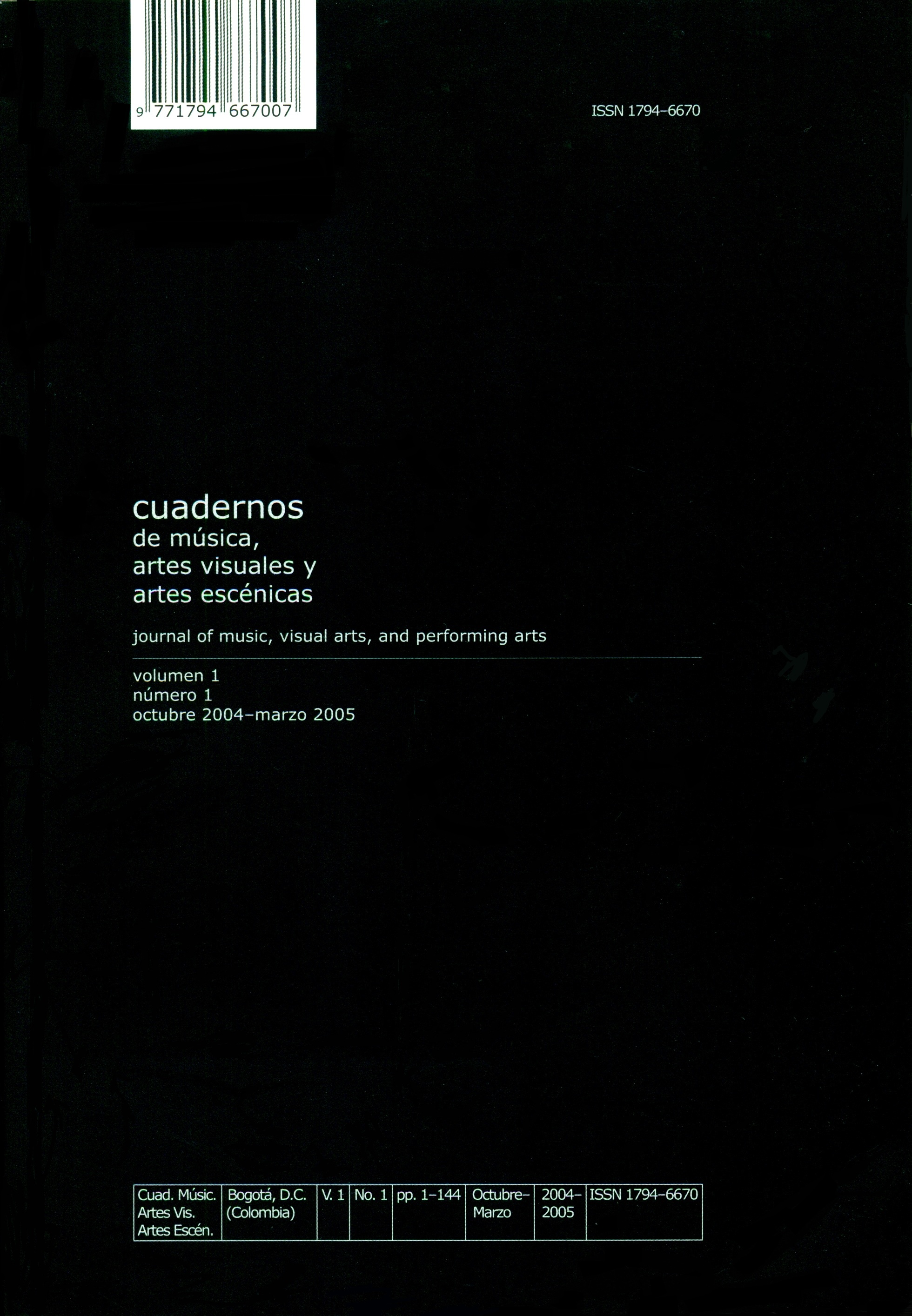 Carátula Vol. 1 No. 1